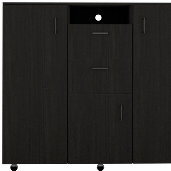 Homeroots 55" Black Two Drawer Dresser  Manufactured Wood 472121