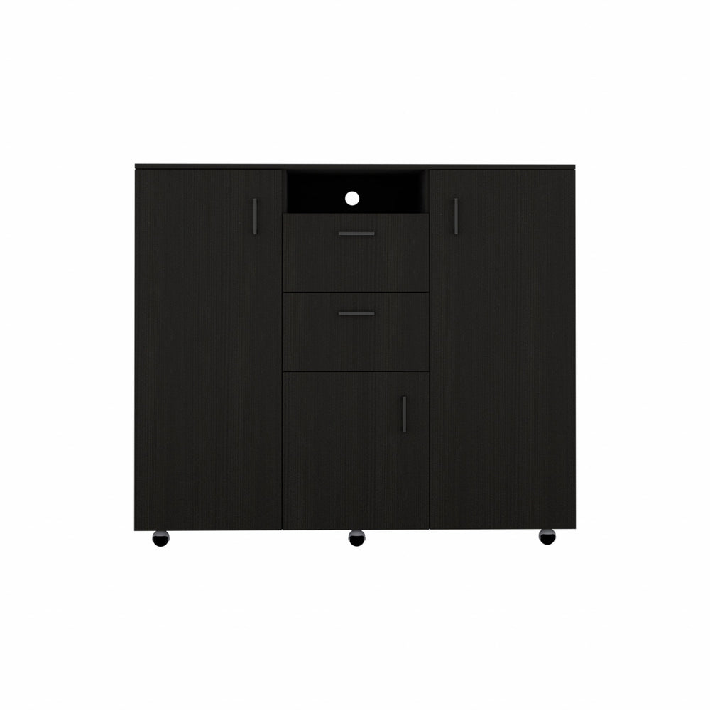 Homeroots 55" Black Two Drawer Dresser  Manufactured Wood 472121