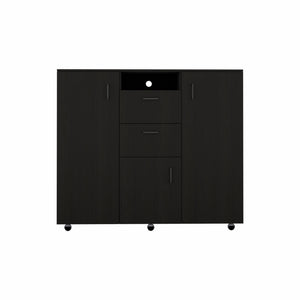 Homeroots 55" Black Two Drawer Dresser  Manufactured Wood 472121