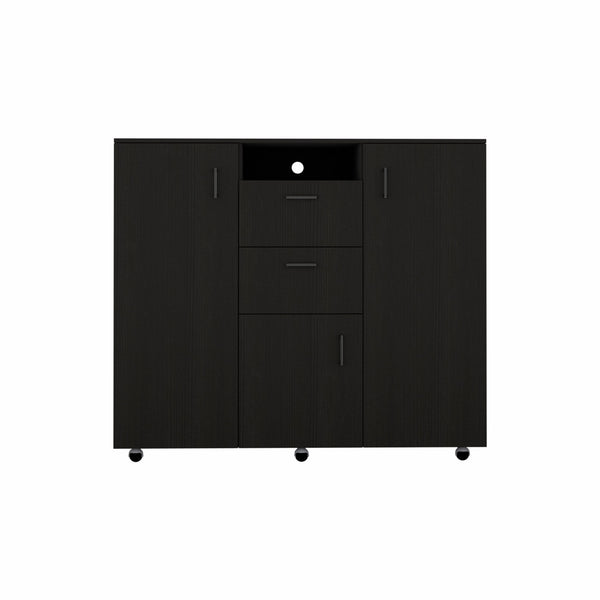 Homeroots 55" Black Two Drawer Dresser  Manufactured Wood 472121