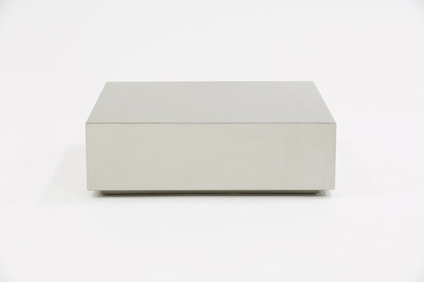 Homeroots Modern Brushed Silver Stainless Steel Coffee Table   472126