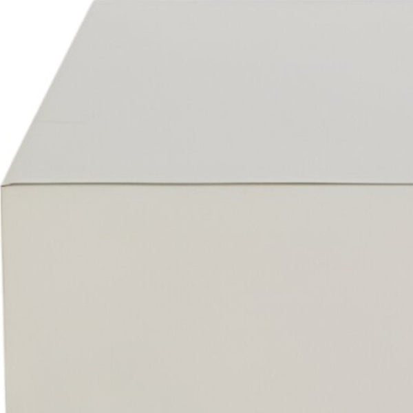 HomeRoots 35" Silver Stainless Steel Square Coffee Table - Modern, Durable Design for Stylish Living Spaces 472126