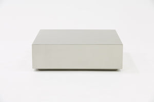 Homeroots Modern Brushed Silver Stainless Steel Coffee Table   472126