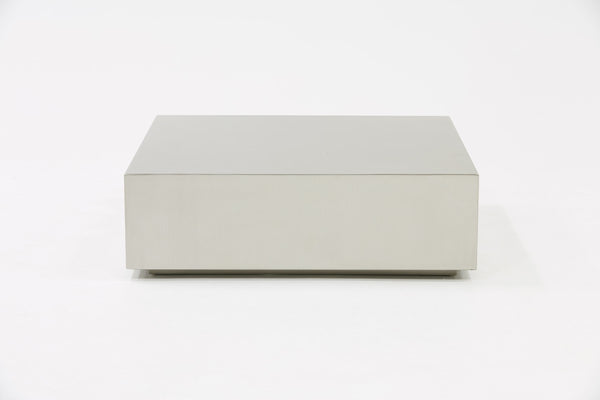 Homeroots Modern Brushed Silver Stainless Steel Coffee Table   472126