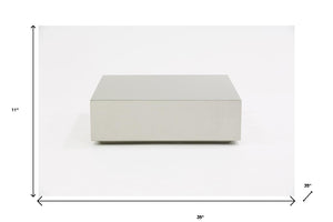 Homeroots Modern Brushed Silver Stainless Steel Coffee Table   472126