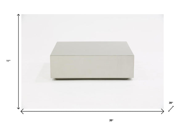 Homeroots Modern Brushed Silver Stainless Steel Coffee Table   472126