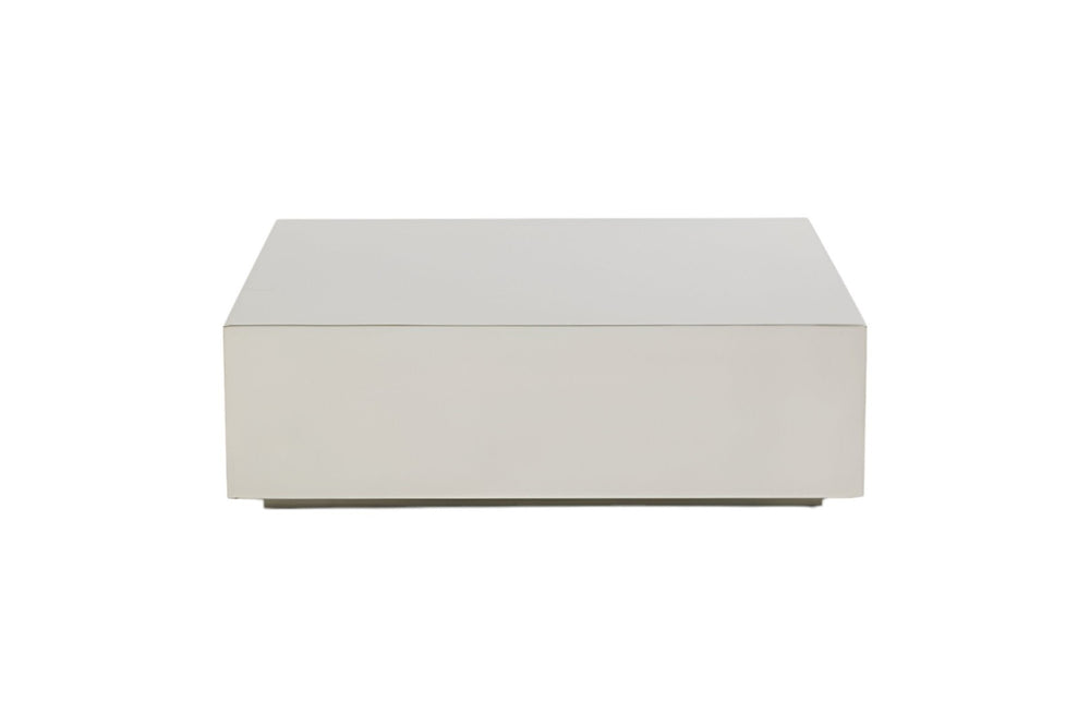 HomeRoots 35" Silver Stainless Steel Square Coffee Table - Modern, Durable Design for Stylish Living Spaces 472126