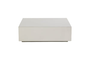 HomeRoots 35" Silver Stainless Steel Square Coffee Table - Modern, Durable Design for Stylish Living Spaces 472126