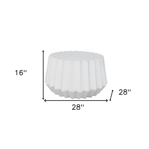 Homeroots Modern White Concrete Abstract Coffee Table   472131