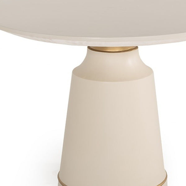 Homeroots Modern Off-white Concrete And Antique Brass Coffee Table   472133