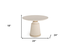 Homeroots Modern Off-white Concrete And Antique Brass Coffee Table   472133