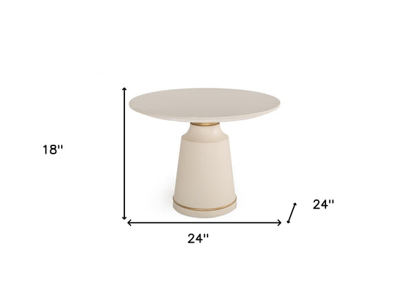 Homeroots Modern Off-white Concrete And Antique Brass Coffee Table   472133