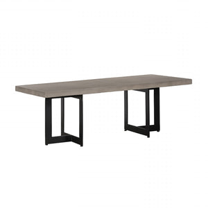 Homeroots Modern Dark Gray Concrete And Black Steel Coffee Table   472135