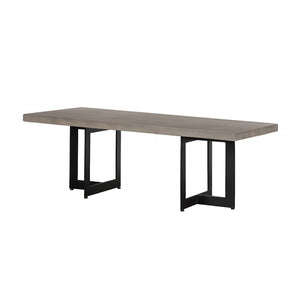 Homeroots Modern Dark Gray Concrete And Black Steel Coffee Table   472135