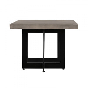Homeroots Modern Dark Gray Concrete And Black Steel Coffee Table   472135