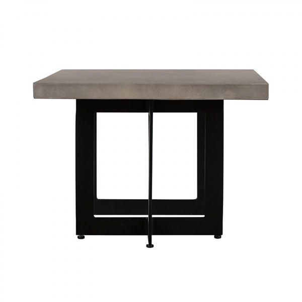 Homeroots Modern Dark Gray Concrete And Black Steel Coffee Table   472135