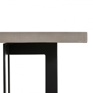 Homeroots Modern Dark Gray Concrete And Black Steel Coffee Table   472135