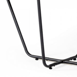 Homeroots Industrial Small Oak And Black Powder Metal Coffee Table   472142