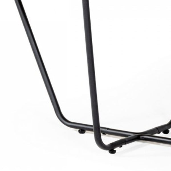 Homeroots Industrial Small Oak And Black Powder Metal Coffee Table   472142