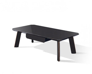 Homeroots Modern Black And Rose Gold Coffee Table   472144