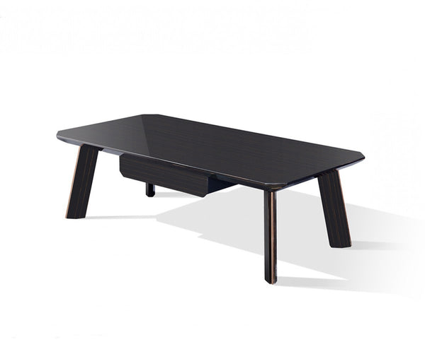Homeroots Modern Black And Rose Gold Coffee Table   472144