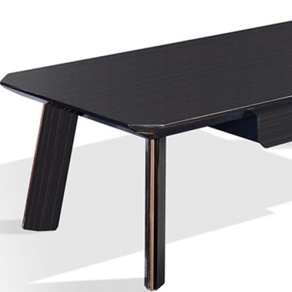 Homeroots Modern Black And Rose Gold Coffee Table   472144