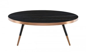 Homeroots Modern Large Black And Gold Ceramic Coffee Table   472145