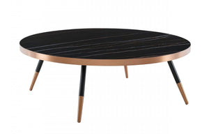 Homeroots Modern Large Black And Gold Ceramic Coffee Table   472145