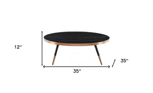 Homeroots Modern Large Black And Gold Ceramic Coffee Table   472145