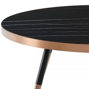 Homeroots Modern Large Black And Gold Ceramic Coffee Table   472145