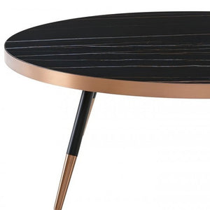 Homeroots Modern Large Black And Gold Ceramic Coffee Table   472145