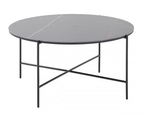 Homeroots Modern Black Ceramic Round Coffee Table   472147
