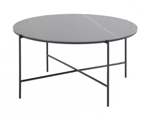 Homeroots Modern Black Ceramic Round Coffee Table   472147