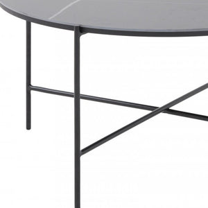 Homeroots Modern Black Ceramic Round Coffee Table   472147