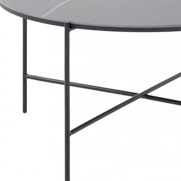 Homeroots Modern Black Ceramic Round Coffee Table   472147