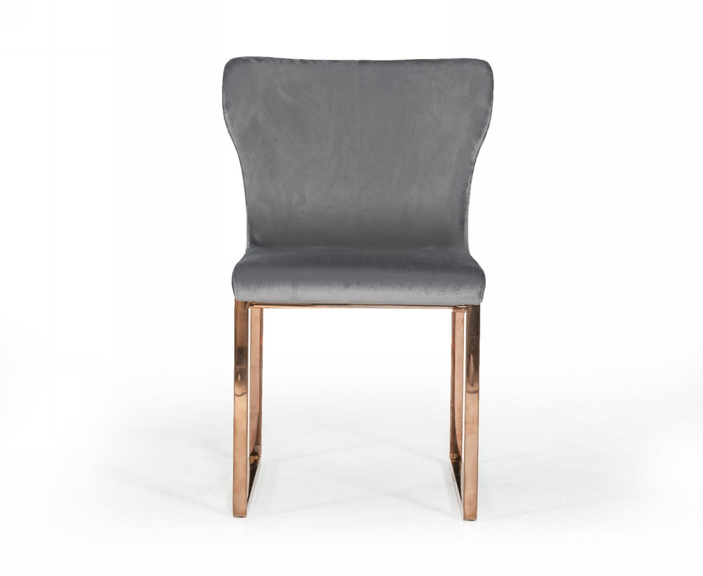 Homeroots Gray Rosegold Velvet Dining Chair  Metal 472149