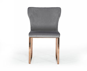 Homeroots Gray Rosegold Velvet Dining Chair  Metal 472149