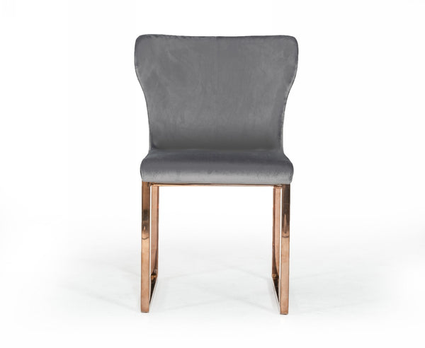 Homeroots Gray Rosegold Velvet Dining Chair  Metal 472149