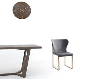 Homeroots Gray Rosegold Velvet Dining Chair  Metal 472149