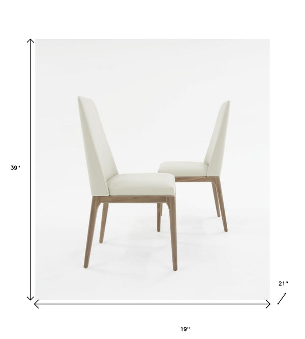 Homeroots Set Of Two Gray Walnut Dining Chairs  Wood 472151