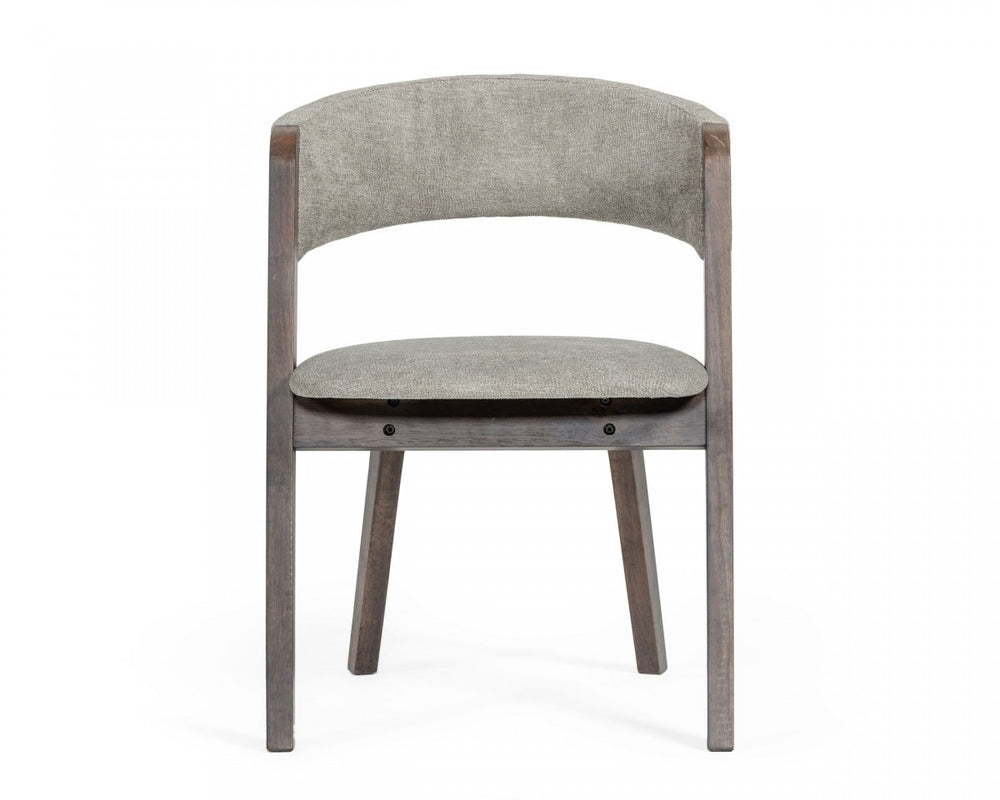 Homeroots Set Of Two Gray Wenge Dining Chairs  Wood 472153