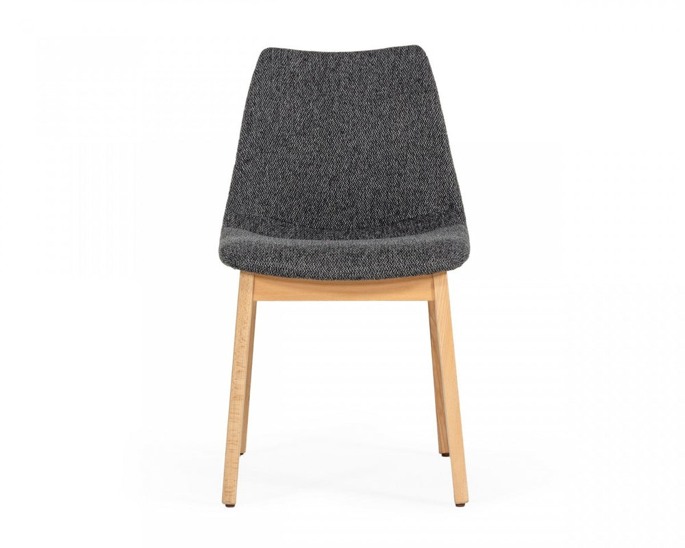 Homeroots Set Of Two Dark Gray Fabric Dining Chairs  Wood 472155