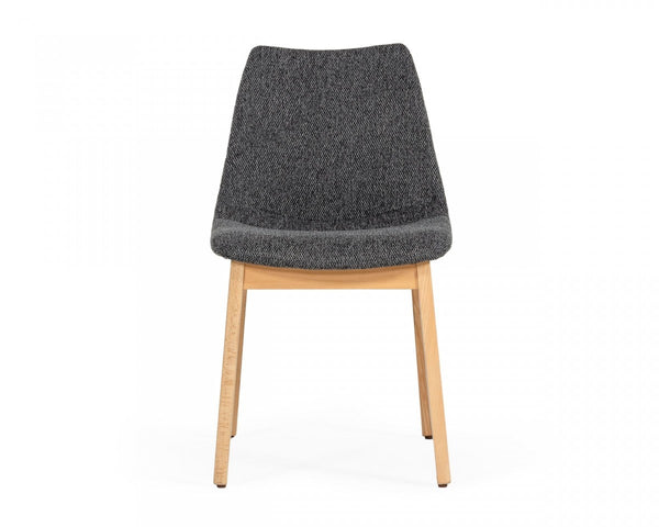 Homeroots Set Of Two Dark Gray Fabric Dining Chairs  Wood 472155