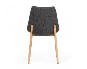 Homeroots Set Of Two Dark Gray Fabric Dining Chairs  Wood 472155