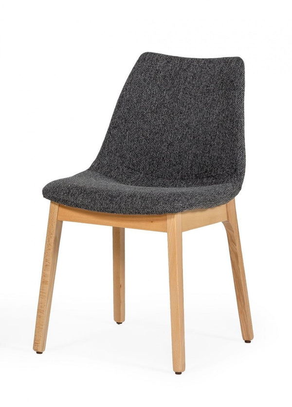 Homeroots Set Of Two Dark Gray Fabric Dining Chairs  Wood 472155