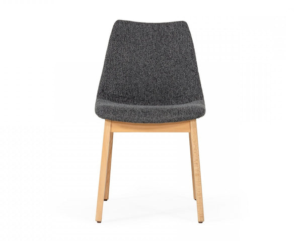 Homeroots Set Of Two Dark Gray Fabric Dining Chairs  Wood 472155