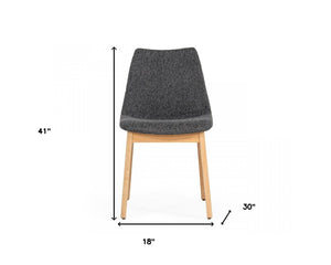 Homeroots Set Of Two Dark Gray Fabric Dining Chairs  Wood 472155