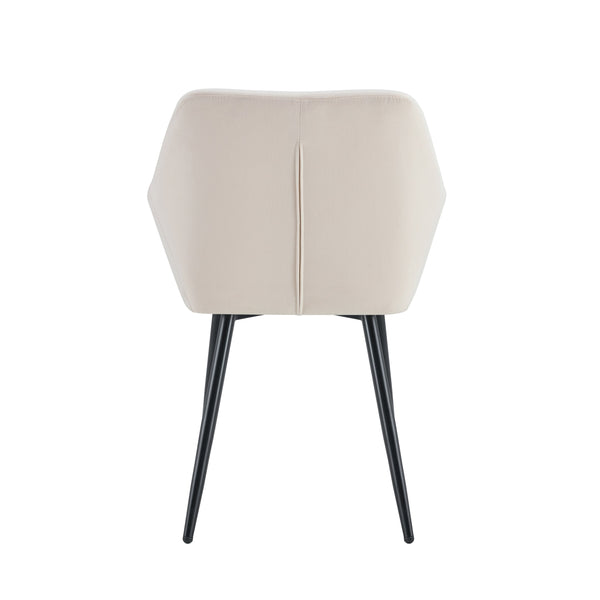 English Elm Leisure Velvet Accent Arm Chairs Set Of 2 - Modern Ergonomic Design With Sturdy Black Metal Legs W370P203682