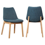 Homeroots Set Of Two Blue Fabric Dining Chairs  Wood 472156