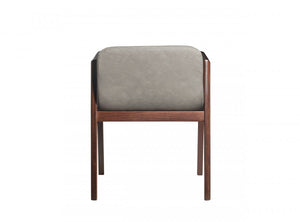 Homeroots Set Of Two Dark Gray Faux Leather Dining Chairs  Wood 472157